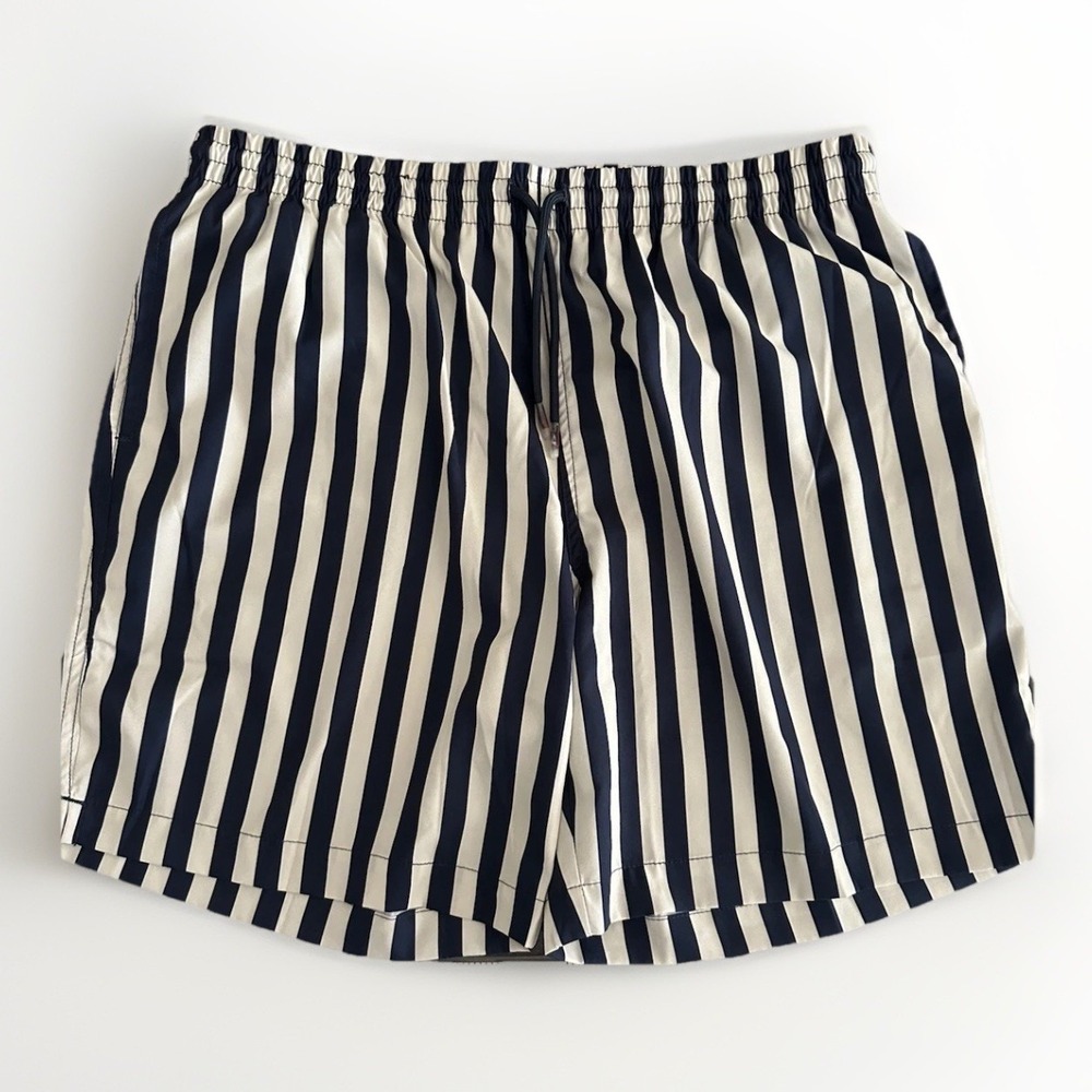 RSVLTS Dare Mighty Things Swim Shorts Men's Large Black White‎ Striped Trunks
